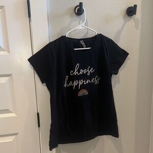 GUC Black Women’s Size XL Graphic T-Shirt Tee Shirt Top with Rainbow Design